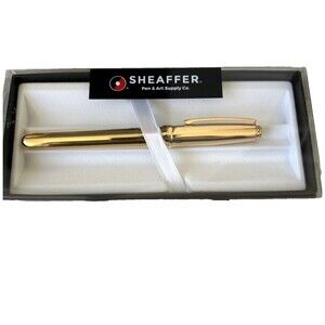 Sheaffer Prelude 22K Gold Plate Medium Nib Fountain Pen NEW in Gift Box